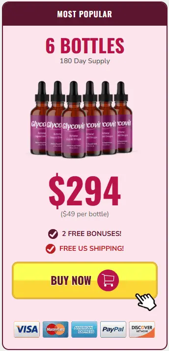 Buy 6 Bottles of Glycovit - 180 Day Supply Best Value